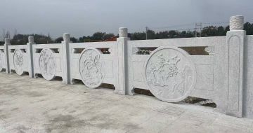 舟山芝麻白河道栏杆 石材栏杆