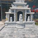 舟山芝麻白中国黑石材套墓 花岗岩墓碑