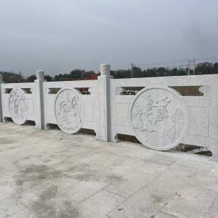 舟山芝麻白河道栏杆 石材栏杆
