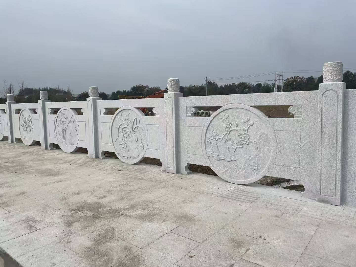 舟山芝麻白河道栏杆 石材栏杆
