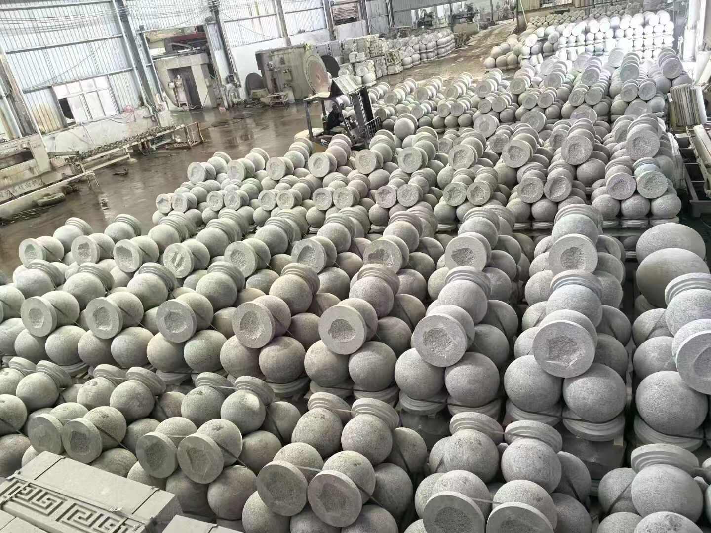 舟山芝麻白圆球 石球 挡车球